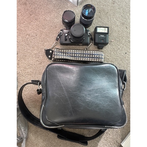 Sears Other - Sears KS-2 35mm Film SLR Camera w/ Sears 50mm f1.7 35mm 28mm Lens Flash Bag EUC